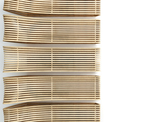 Daybed design of wood production isolated on white