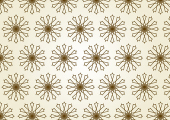 Star Circle Line and Center Flower Pattern on Pastel Color