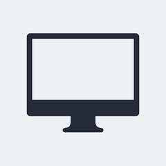 Computer Flat Icon with shadow. Vector EPS 10.