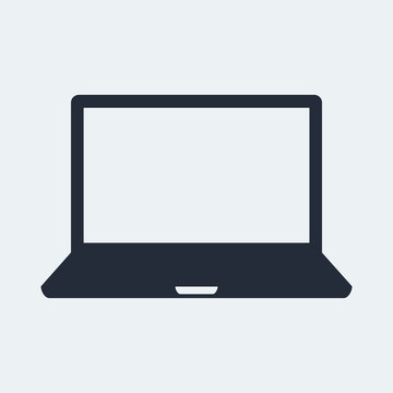 Laptop Flat Icon With Shadow. Vector EPS 10.