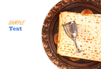 passover background. passover plate and matzoh