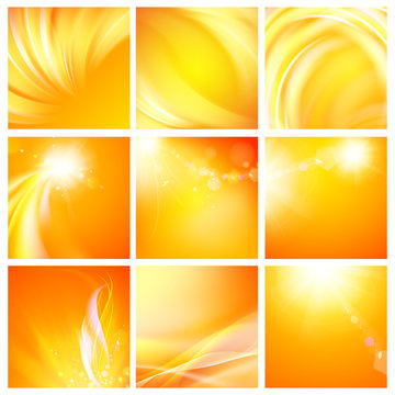 Set of nine abstract backgrounds.
