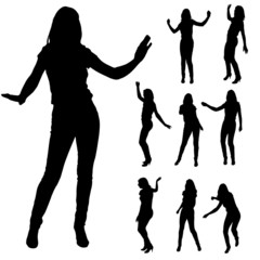 Vector silhouette of a woman.