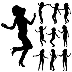 Vector silhouette of a woman.