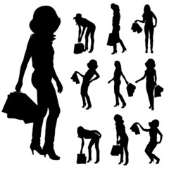 Vector silhouette of a woman.