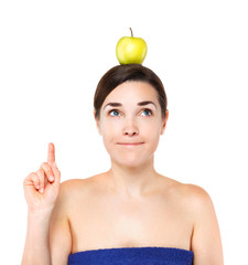 Portrait of Beautiful Young Woman posing in studio