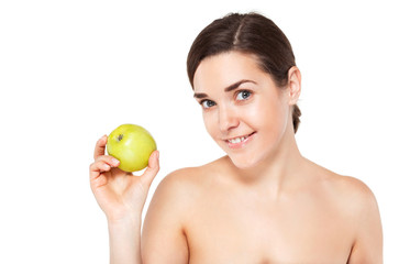 Portrait of Beautiful Young Woman posing in studio