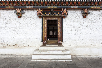 Fototapeta na wymiar Trashi Chhoe Dzong in Thimphu, Central Bhutan