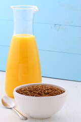 Delicious bran cereal breakfast