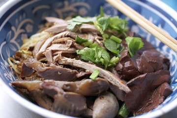 chinese duck noodle in sun light