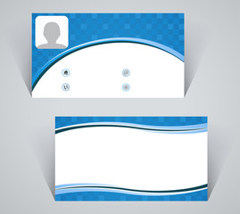 Business card, simple pattern of blue color