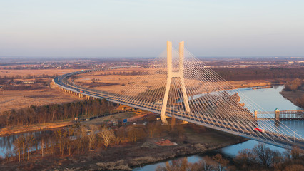 aerial view of Wroclaw redzin bridge