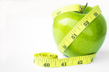 green apple and white tape