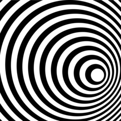 Abstract Ring Spiral Black and White Pattern Background.