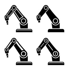 vector robotic arm black symbol