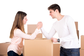 Arm wrestling couple