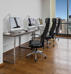 Office space with working places