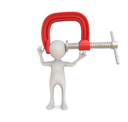 3d man with head clamp