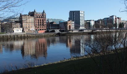 Fototapeta premium Blick von der Southside auf Glasgow