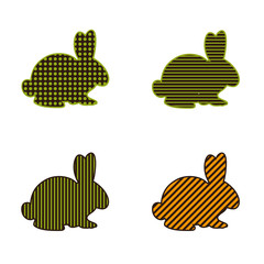 Image of creative rabbits isolated over white background