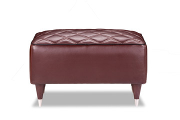 LEATHER PADDED FOOT STOOL OTTOMAN
