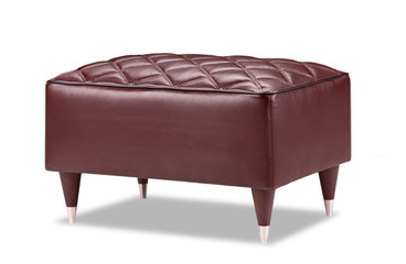 LEATHER PADDED FOOT STOOL OTTOMAN