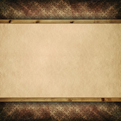 Double-layered background - blank sheet in wooden frame