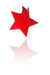 Obraz premium red star with one bent corner