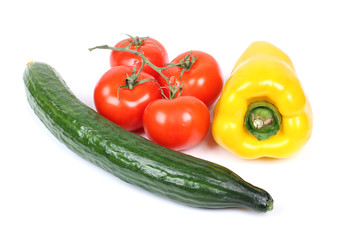 Cucumber and yellow peppers