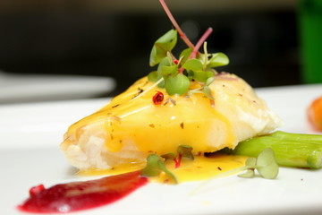 Snow Fish Steak with Orange Sauce