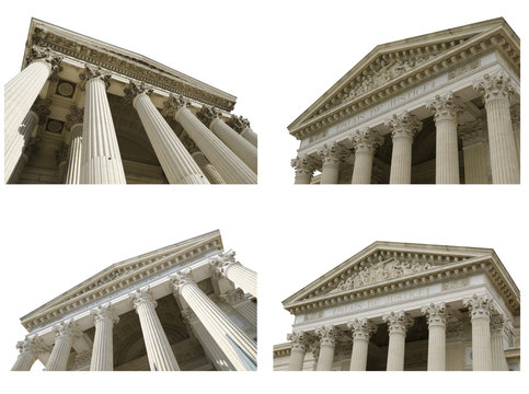 courthouses collage on a white background