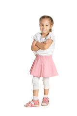 Little girl in a pink dress