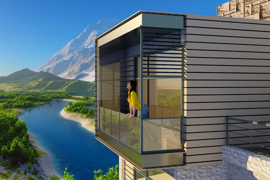 Girl on the balcony