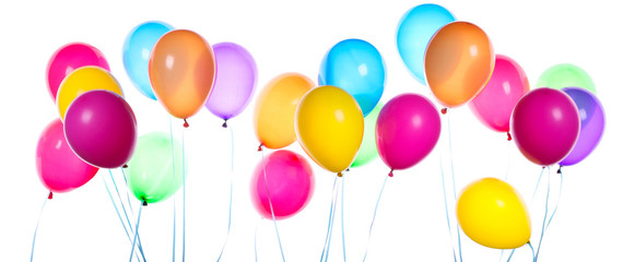 flying balloons isolated