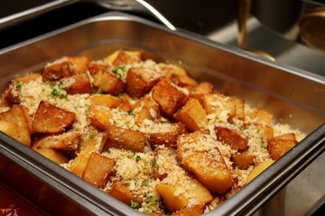 Fried potatoes served on a dish