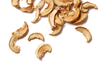 Dried apples, isolated on a white background