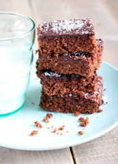 Chewy chocolate and coconut slice