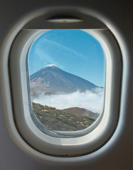 illuminator and crater of the volcano Teide