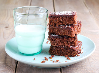 Chewy chocolate and coconut slice