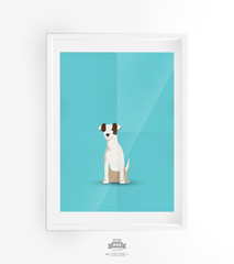 Jack Russel Terrier in a Photo Frame | EPS10
