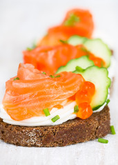 Canapes with salmon
