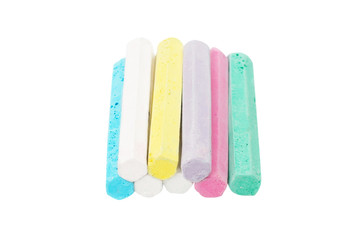 chalks in a variety of colors arranged