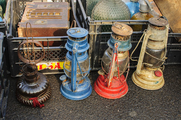 Rusty antique Kerosene Lamps