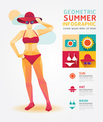 Summer Infographic Geometric Concept Design Colour Illustration