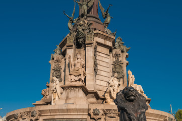 Obraz premium Christopher Columbus Column Statute in Barcelona, Spain