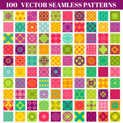 100 Seamless Colorful Patterns Background Collection