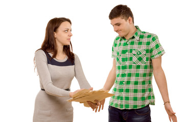 Young woman demanding an explanation