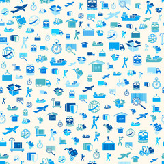Fototapeta premium Seamless logistic transportation service pattern