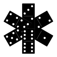 Domino black set vector illustration on white background