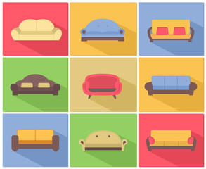 Sofas and Couches Icons Set